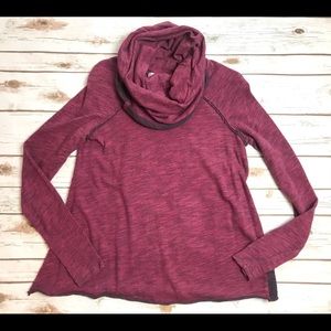 Free People Maroon Cocoon Cowl Tunic Top XS EUC